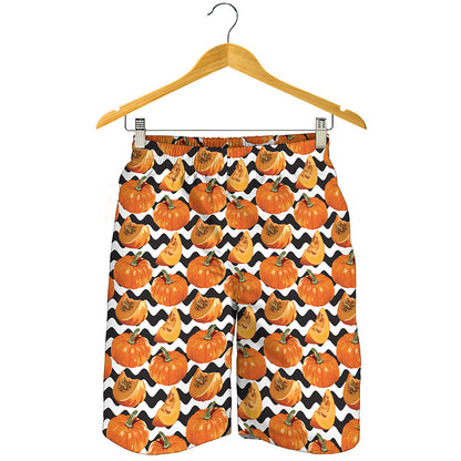 Wave Pumpkin Pattern Print Men's Shorts