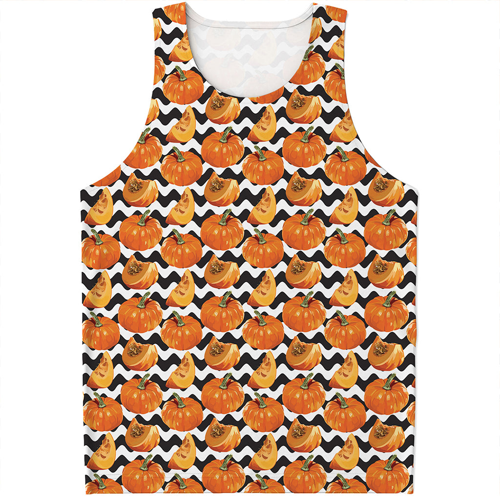 Wave Pumpkin Pattern Print Men's Tank Top