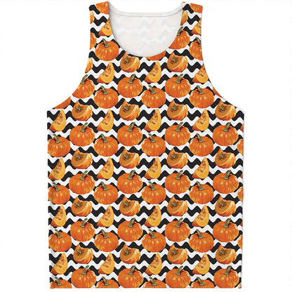 Wave Pumpkin Pattern Print Men's Tank Top