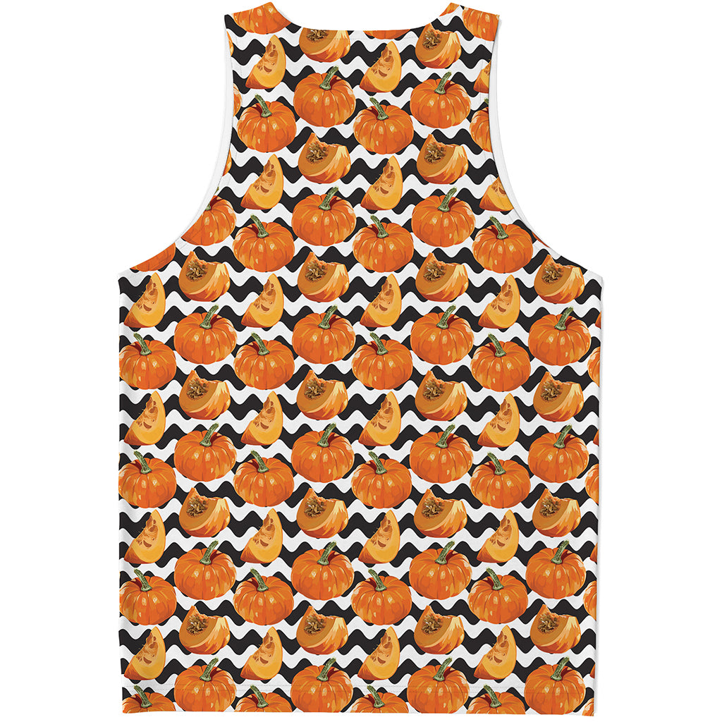 Wave Pumpkin Pattern Print Men's Tank Top