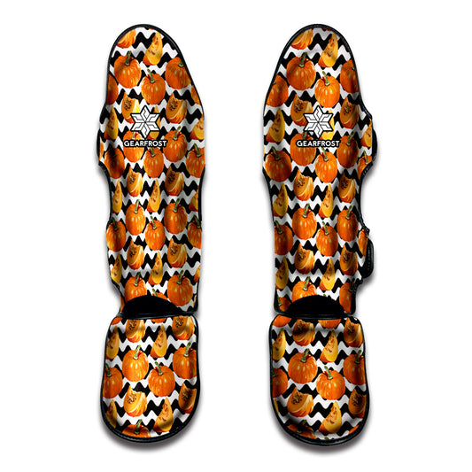 Wave Pumpkin Pattern Print Muay Thai Shin Guard
