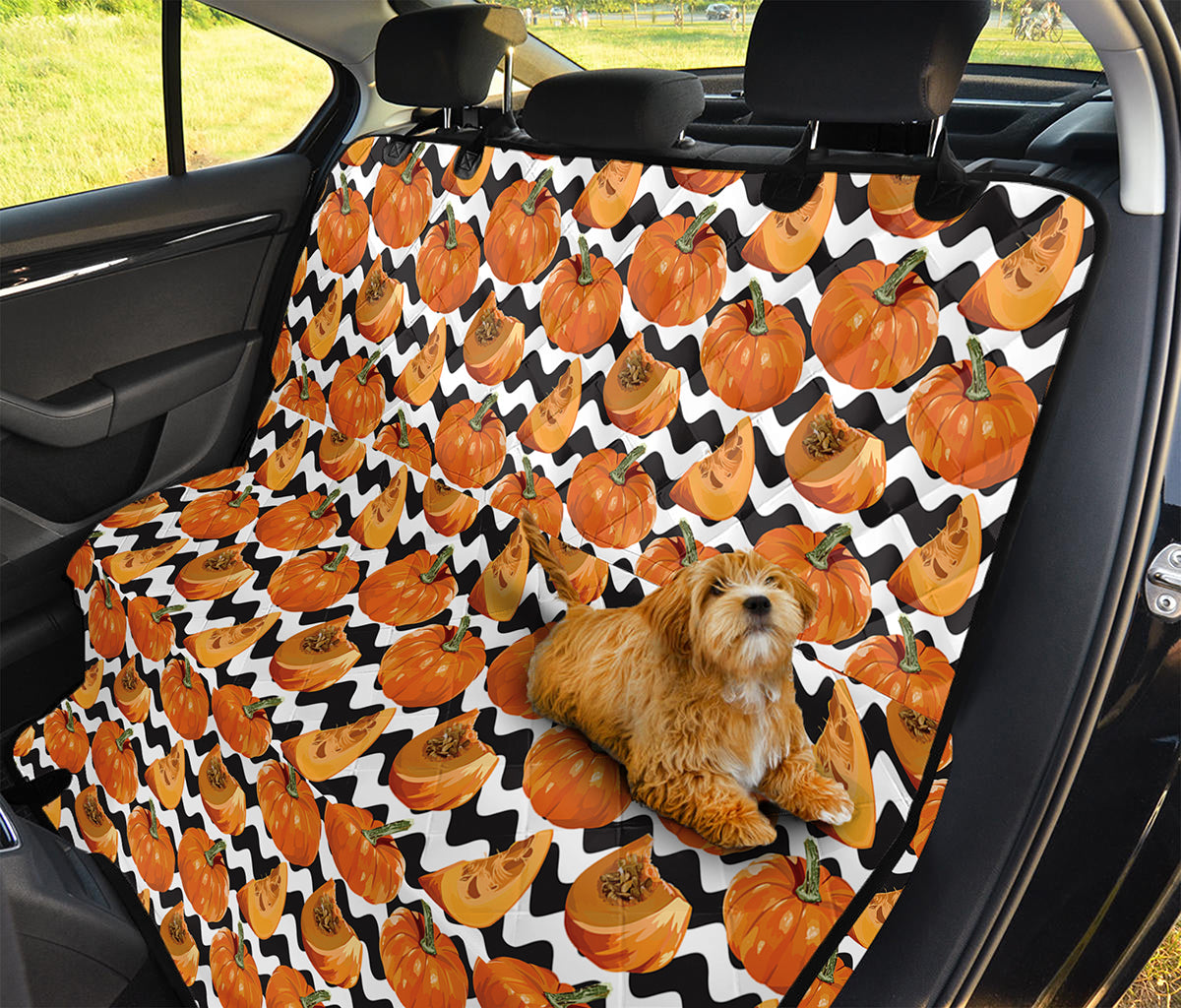 Wave Pumpkin Pattern Print Pet Car Back Seat Cover