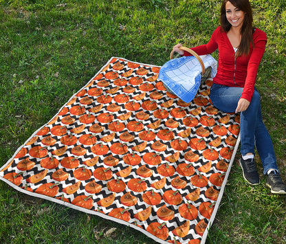 Wave Pumpkin Pattern Print Quilt
