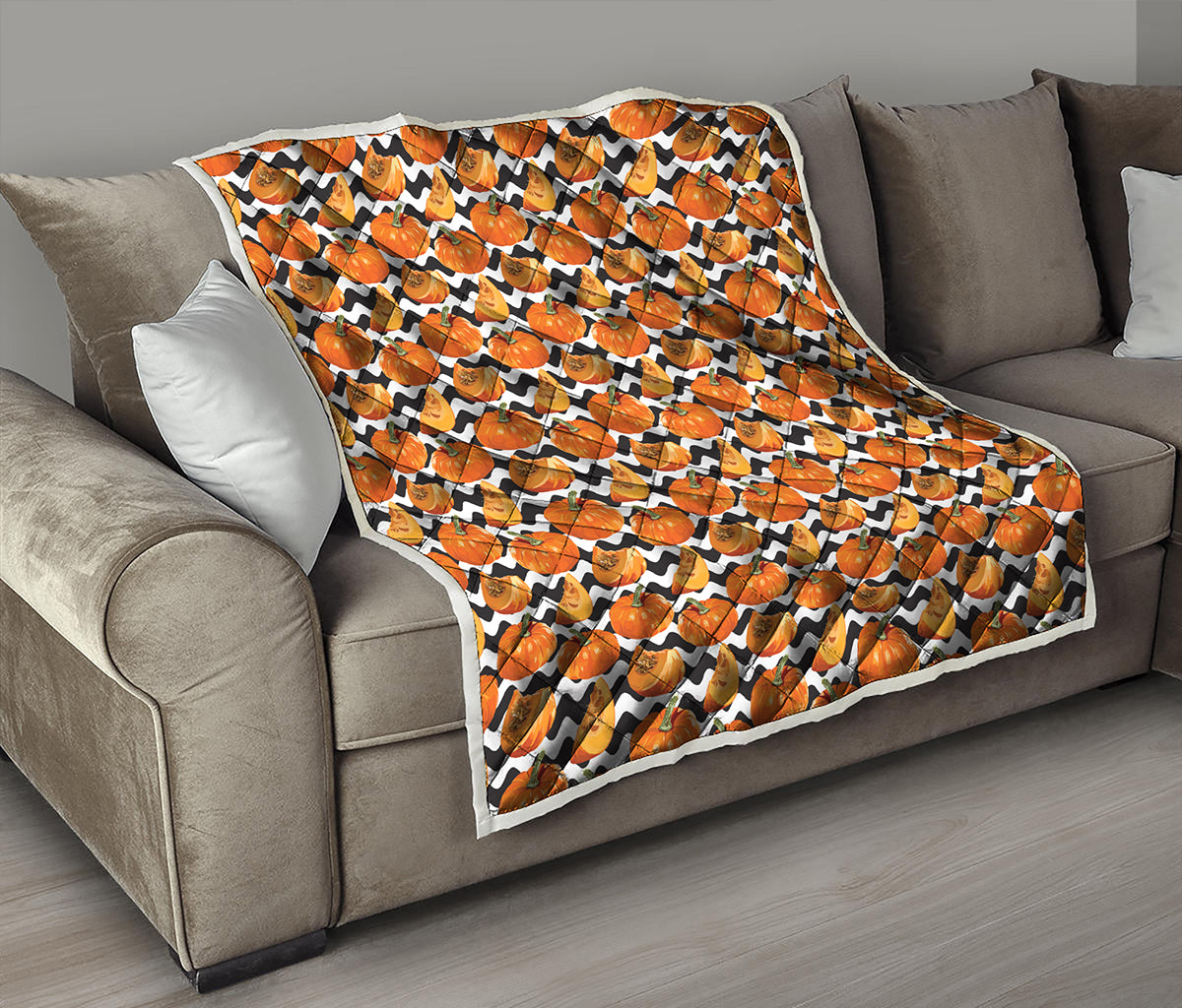Wave Pumpkin Pattern Print Quilt