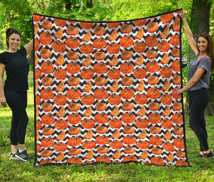 Wave Pumpkin Pattern Print Quilt