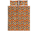 Wave Pumpkin Pattern Print Quilt Bed Set
