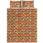 Wave Pumpkin Pattern Print Quilt Bed Set