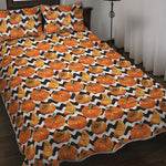 Wave Pumpkin Pattern Print Quilt Bed Set