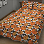 Wave Pumpkin Pattern Print Quilt Bed Set