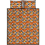 Wave Pumpkin Pattern Print Quilt Bed Set