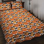 Wave Pumpkin Pattern Print Quilt Bed Set
