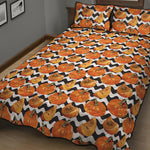 Wave Pumpkin Pattern Print Quilt Bed Set