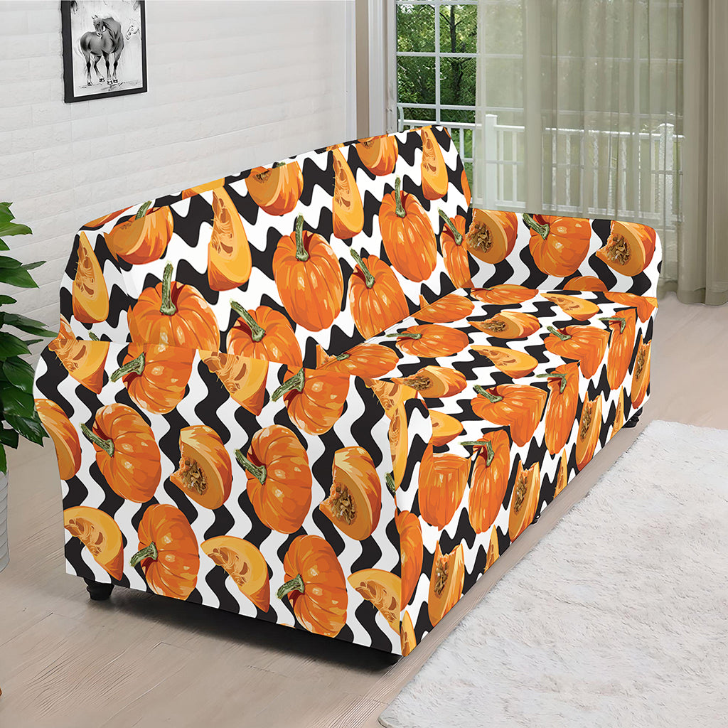 Wave Pumpkin Pattern Print Sofa Cover