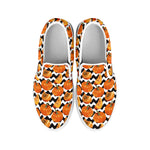 Wave Pumpkin Pattern Print White Slip On Shoes