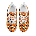 Wave Pumpkin Pattern Print White Sneakers