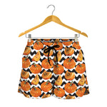 Wave Pumpkin Pattern Print Women's Shorts