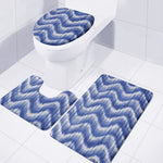 Wavy Shibori Pattern Print 3 Piece Bath Mat Set