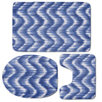 Wavy Shibori Pattern Print 3 Piece Bath Mat Set