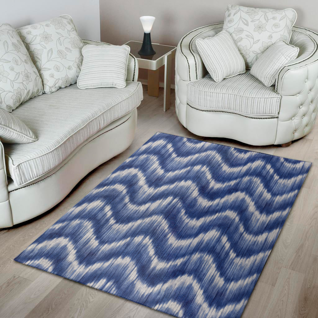 Wavy Shibori Pattern Print Area Rug