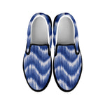 Wavy Shibori Pattern Print Black Slip On Shoes