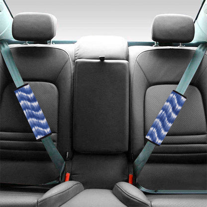 Wavy Shibori Pattern Print Car Seat Belt Covers