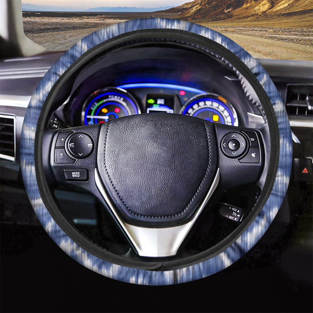 Wavy Shibori Pattern Print Car Steering Wheel Cover