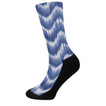 Wavy Shibori Pattern Print Crew Socks