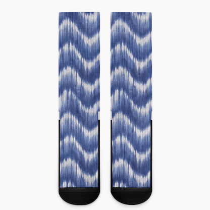Wavy Shibori Pattern Print Crew Socks