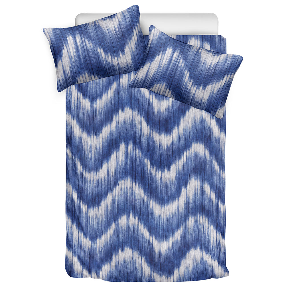 Wavy Shibori Pattern Print Duvet Cover Bedding Set