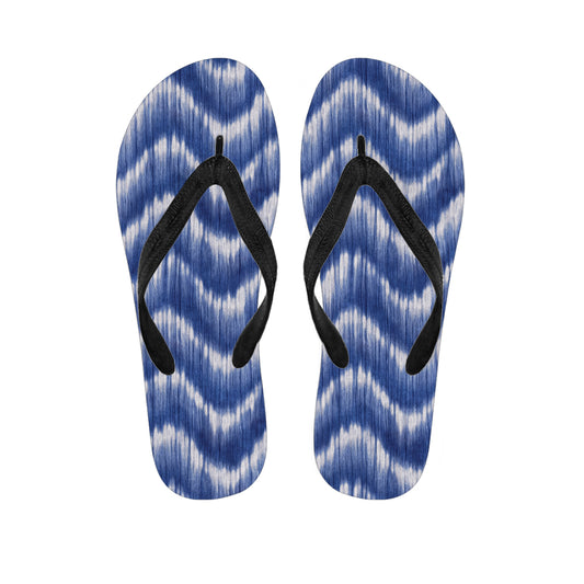 Wavy Shibori Pattern Print Flip Flops
