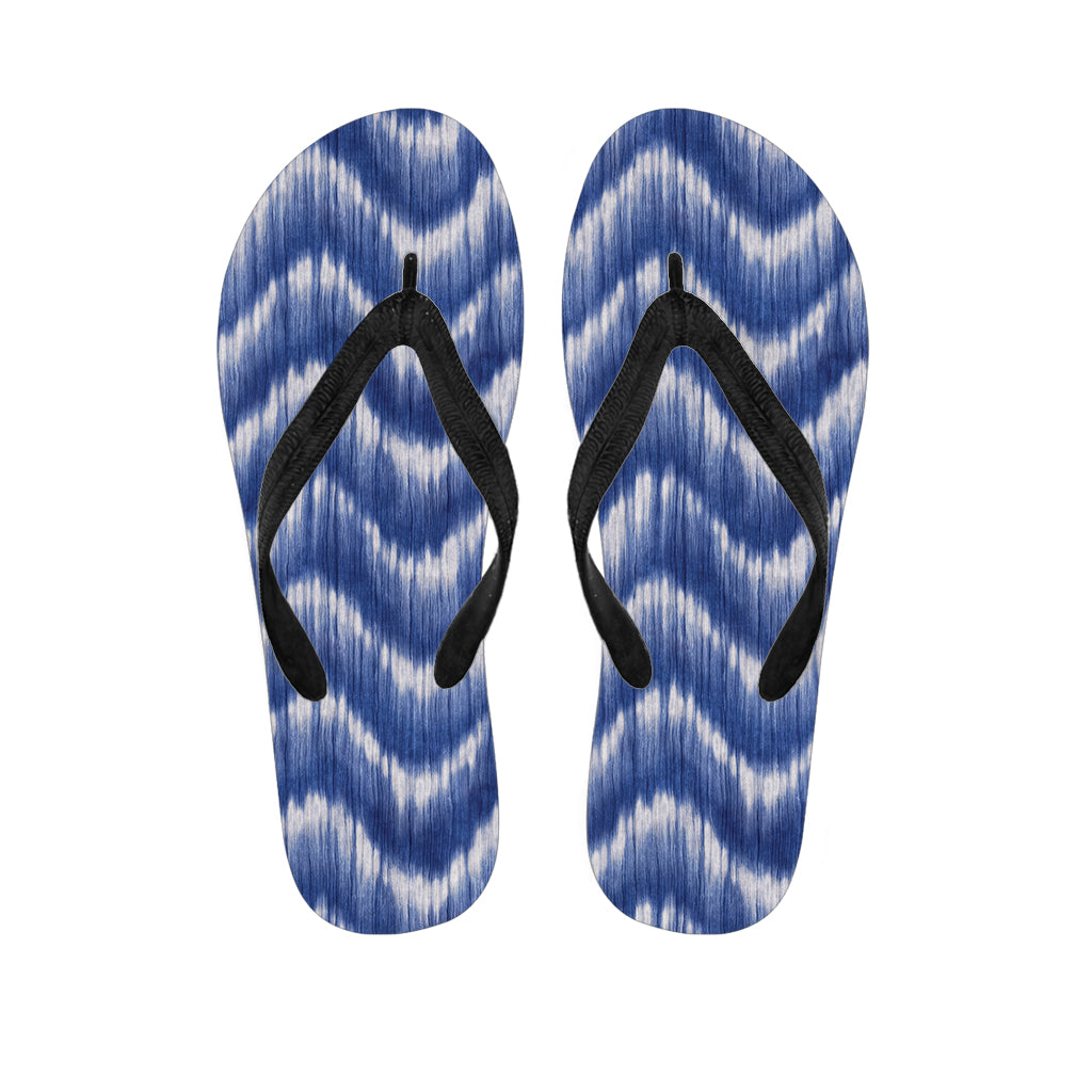 Wavy Shibori Pattern Print Flip Flops