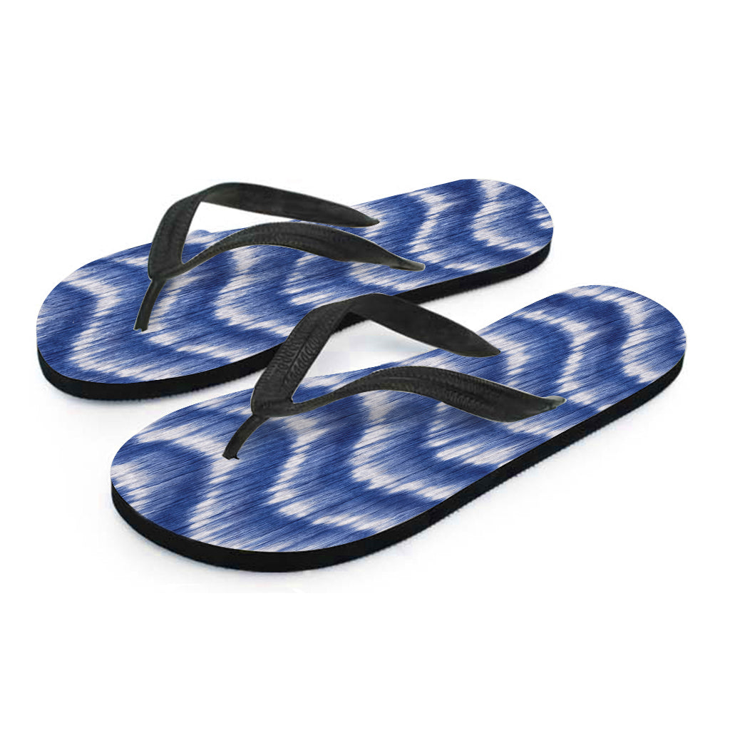 Wavy Shibori Pattern Print Flip Flops