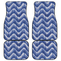 Wavy Shibori Pattern Print Front and Back Car Floor Mats