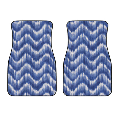 Wavy Shibori Pattern Print Front Car Floor Mats