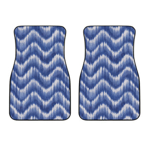 Wavy Shibori Pattern Print Front Car Floor Mats