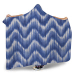 Wavy Shibori Pattern Print Hooded Blanket