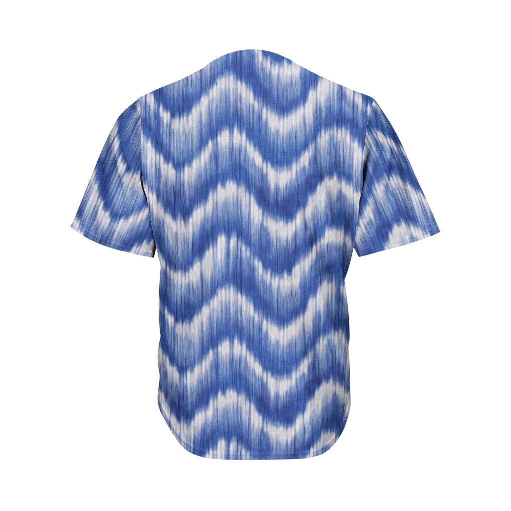 Wavy Shibori Pattern Print Men's Baseball Jersey