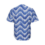 Wavy Shibori Pattern Print Men's Baseball Jersey