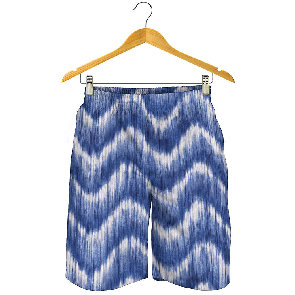 Wavy Shibori Pattern Print Men's Shorts