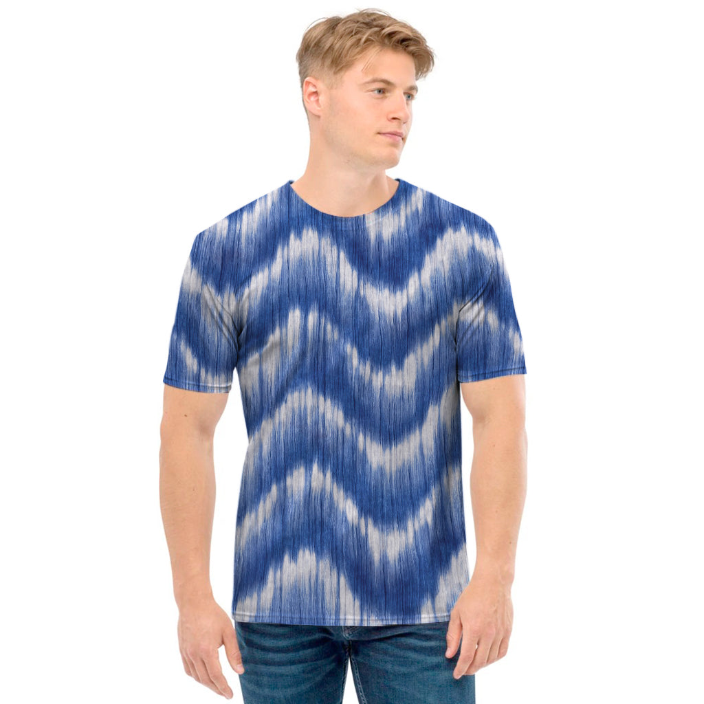 Wavy Shibori Pattern Print Men's T-Shirt