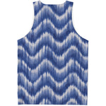 Wavy Shibori Pattern Print Men's Tank Top