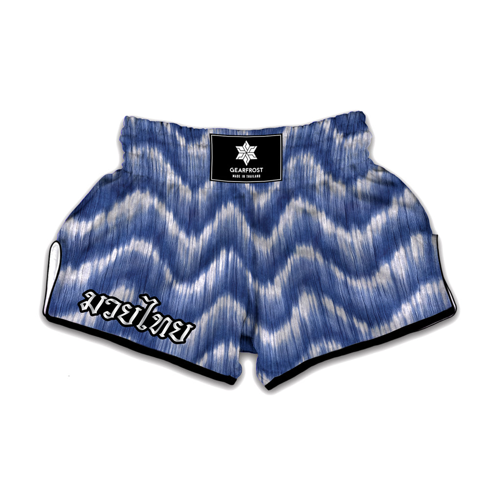 Wavy Shibori Pattern Print Muay Thai Boxing Shorts