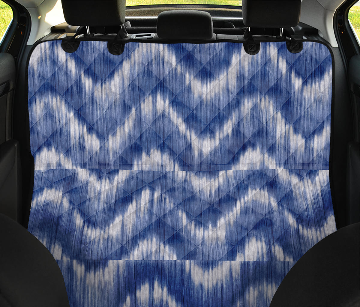 Wavy Shibori Pattern Print Pet Car Back Seat Cover