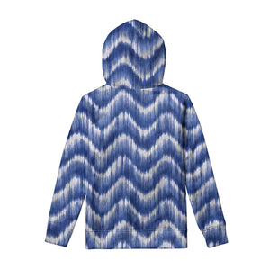 Wavy Shibori Pattern Print Pullover Hoodie