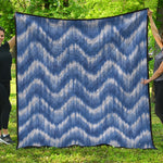 Wavy Shibori Pattern Print Quilt