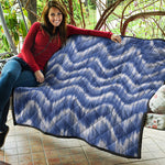 Wavy Shibori Pattern Print Quilt