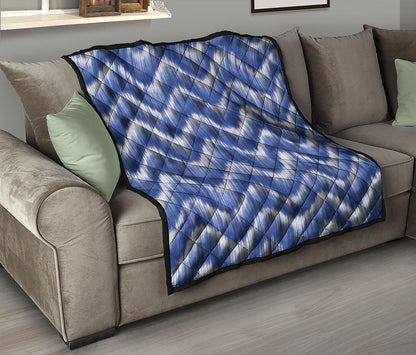 Wavy Shibori Pattern Print Quilt