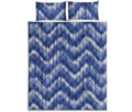 Wavy Shibori Pattern Print Quilt Bed Set