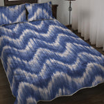 Wavy Shibori Pattern Print Quilt Bed Set