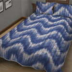 Wavy Shibori Pattern Print Quilt Bed Set